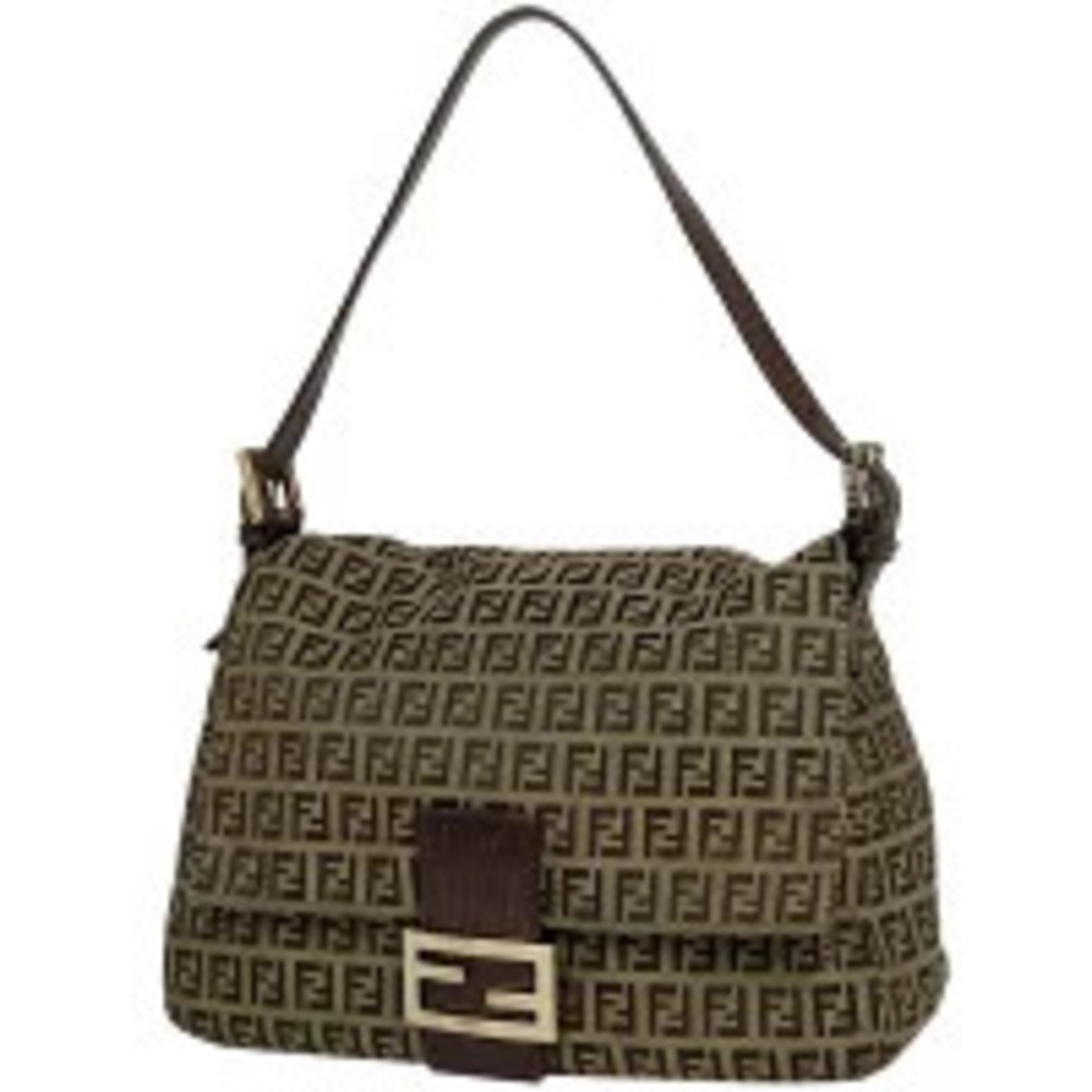 Fendi Mamma Bucket Shoulder Bag Zucchino Canvas Brown